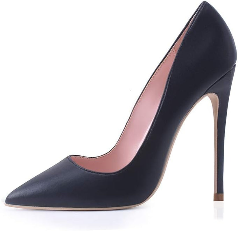 Women Pumps, Pointed Toe High Heel 4.7 Inch/12Cm Party Stiletto Heels Shoes Matte