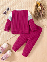 Load image into Gallery viewer, Baby Girl Color-Block Knit Two-Piece Winter Set

