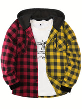 Load image into Gallery viewer, Hooded Plaid Shirt Jacket
