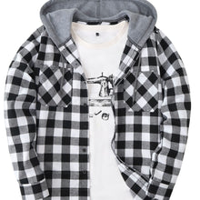 Load image into Gallery viewer, Hooded Plaid Shirt Jacket
