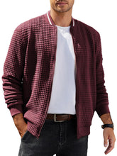 Load image into Gallery viewer, ELESOL Waffle Knit Bomber Jacket
