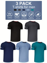 Load image into Gallery viewer, 5 Pack Men T-Shirts Gym T-Shirts For Men Muscle Men's T-Shirts Fitness Shirts For Men Athletic T-Shirts Breathable Activewear Shirts Work Shirt Shirts Multipack Shirts For Cycling
