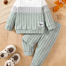 Load image into Gallery viewer, Baby Girl Color-Block Knit Two-Piece Winter Set
