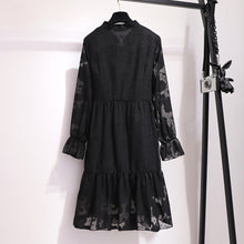 Load image into Gallery viewer, 300 kg special large size women&#39;s fat sister 2021 spring loose slim embroidery dress plus fertilizer plus A word skirt
