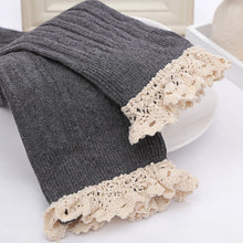 Load image into Gallery viewer, Fashion Slim Stocking Women Warmer Twist Full Cotton Knee Socks Jacquard High Lace Splicing Socks Tube Socks Knee Socks
