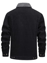Load image into Gallery viewer, Men's Cotton Cargo Button Lapel Jacket Thermal Lined Casual Fashion Coat With Multi Pockets High-Quality Corduroy Fabric Comfy Lightweight Long Sleeves Jackets For Fall And Winter Daliy Clothing Daliy Trucker Coat For Busines
