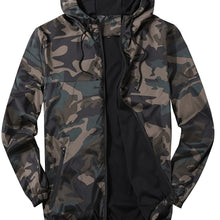 Load image into Gallery viewer, Men’s Camouflage Hooded Zip-Up Jacket
