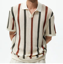 Load image into Gallery viewer, Striped Knit Polo
