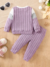 Load image into Gallery viewer, Baby Girl Color-Block Knit Two-Piece Winter Set
