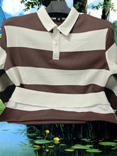 Load image into Gallery viewer, Stripe Knit Polo Layer
