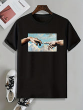 Load image into Gallery viewer, Men’s Geometric Appliqué Crew-Neck T-Shirt

