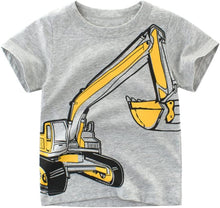 Load image into Gallery viewer, Toddler Boys Dinosaur Shark T-Shirts Short Sleeve Car Excavator Graphic Tees
