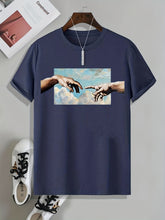 Load image into Gallery viewer, Men’s Geometric Appliqué Crew-Neck T-Shirt
