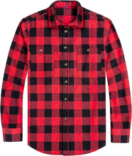 Load image into Gallery viewer, Men&#39;S Flannel Plaid Shirts Long Sleeve Regular Fit Casual Button down Checkered Buffalo Plaid Shirt for Fall Winter
