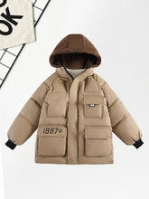 Load image into Gallery viewer, Boys’ 1997 Vintage Fleece-Lined Hooded Winter Coat

