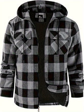 Load image into Gallery viewer, Men’s Heavyweight Plaid Hooded Winter Jacket – 2-Piece Set

