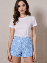 Load image into Gallery viewer, Jacquard Floral Elastic Waist Shorts
