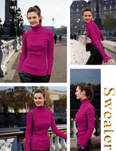 Load image into Gallery viewer, Turtleneck Ribbed Sweaters for Women Cute Sexy Knitted Warm Fitted Sweater
