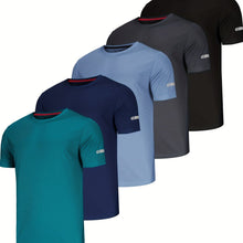 Load image into Gallery viewer, 5 Pack Men T-Shirts Gym T-Shirts For Men Muscle Men's T-Shirts Fitness Shirts For Men Athletic T-Shirts Breathable Activewear Shirts Work Shirt Shirts Multipack Shirts For Cycling
