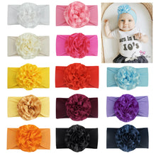 Load image into Gallery viewer, Random 8 Pcs Baby Nylon Headbands Hairbands Hair Wraps Big Chiffon Flower Elastics for Baby Girls Newborn Infant Toddlers Kids
