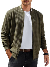 Load image into Gallery viewer, ELESOL Waffle Knit Bomber Jacket

