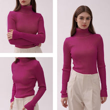 Load image into Gallery viewer, Turtleneck Ribbed Sweaters for Women Cute Sexy Knitted Warm Fitted Sweater
