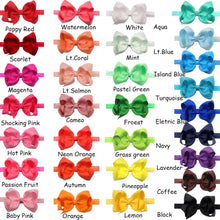 Load image into Gallery viewer, 30 Pcs Colors 4.5 Inches Grosgrain Ribbon Baby Girls Hair Bows Headbands for Infants Newborn and Toddlers
