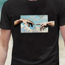Load image into Gallery viewer, Men’s Geometric Appliqué Crew-Neck T-Shirt

