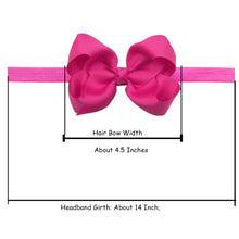 Load image into Gallery viewer, 30 Pcs Colors 4.5 Inches Grosgrain Ribbon Baby Girls Hair Bows Headbands for Infants Newborn and Toddlers
