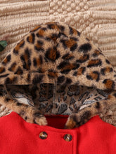 Load image into Gallery viewer, Girls’ Cozy Leopard-Print Fleece Hooded Winter Jacket
