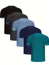 Load image into Gallery viewer, 5 Pack Men T-Shirts Gym T-Shirts For Men Muscle Men's T-Shirts Fitness Shirts For Men Athletic T-Shirts Breathable Activewear Shirts Work Shirt Shirts Multipack Shirts For Cycling
