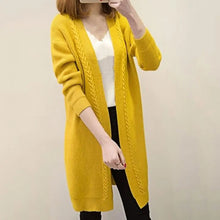 Load image into Gallery viewer, Skin-Friendly Fashion Twist Edge Long Women Cardigan Autumn Winter Sweater Cardigan V-Neck Outerwear
