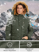 Load image into Gallery viewer, Men’s Heavy-Duty Windproof Winter Parka with Detachable Hood
