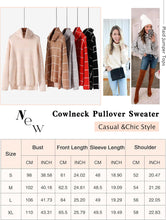 Load image into Gallery viewer, Women Fall Pullover Sweater Turtleneck Plaid Long Sleeve Loose Casual Chunky Checked Knit Winter Sweaters Jumper Tops
