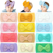 Load image into Gallery viewer, 12Pcs Baby Girl&#39;S Headbands 4.5 Inch Hair Bows Soft Wide Nylon Headbands for Newborn Infant Toddler Photographic Accessorie
