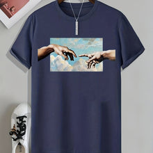 Load image into Gallery viewer, Men’s Geometric Appliqué Crew-Neck T-Shirt
