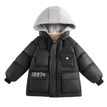 Load image into Gallery viewer, Boys’ 1997 Vintage Fleece-Lined Hooded Winter Coat
