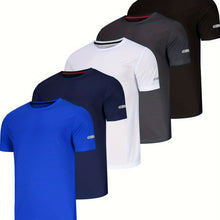 Load image into Gallery viewer, 5 Pack Men T-Shirts Gym T-Shirts For Men Muscle Men's T-Shirts Fitness Shirts For Men Athletic T-Shirts Breathable Activewear Shirts Work Shirt Shirts Multipack Shirts For Cycling
