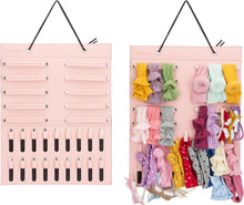 Load image into Gallery viewer, Hanging Baby Girl Headbands Storage Organizer, Newborn Headbands and Bows Holder(10 Snap Band+18 Snaps,Pink)
