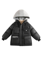 Load image into Gallery viewer, Boys’ 1997 Vintage Fleece-Lined Hooded Winter Coat
