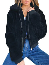 Load image into Gallery viewer, Womens Thick Warm Teddy Bear Pocket Fleece Jacket Coat Zip up Outwear Overcoat
