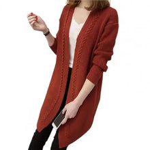 Load image into Gallery viewer, Skin-Friendly Fashion Twist Edge Long Women Cardigan Autumn Winter Sweater Cardigan V-Neck Outerwear
