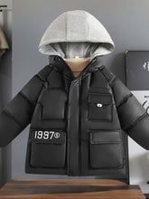 Load image into Gallery viewer, Boys’ 1997 Vintage Fleece-Lined Hooded Winter Coat
