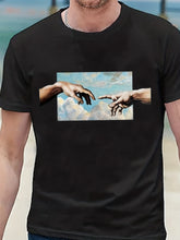 Load image into Gallery viewer, Men’s Geometric Appliqué Crew-Neck T-Shirt
