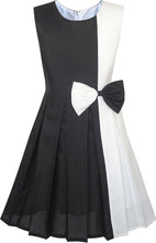 Load image into Gallery viewer, Girls Dress Color Block Contrast Bow Tie Everyday Party Size 4-14
