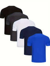 Load image into Gallery viewer, 5 Pack Men T-Shirts Gym T-Shirts For Men Muscle Men's T-Shirts Fitness Shirts For Men Athletic T-Shirts Breathable Activewear Shirts Work Shirt Shirts Multipack Shirts For Cycling
