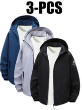 Load image into Gallery viewer, Men’s Lightweight Korean-Style Hooded Windbreaker – 3-Piece Set
