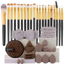 Load image into Gallery viewer, Makeup Brushes Set Premium Synthetic Kabuki Foundation Concealers Powder Blush Blending Face Eye Shadows Brush Set
