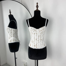 Load image into Gallery viewer, 2 Piece Skirts Set Lace Corset Top and Satin Midi Skirt Women Sexy Bustier Backless Crop Top Bodycon Slip Skirts Matching Outfi
