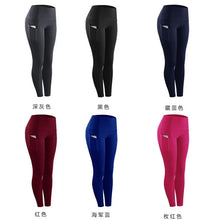 Load image into Gallery viewer, Women Yoga Leggings Sexy Solid High Waist Pocket Elastic  Tummy Control Ruched Booty Pants Casual Gym Compression Tights Pants
